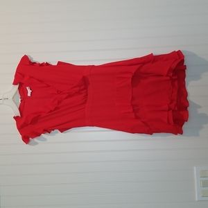 Parker red chiffon dress size 0